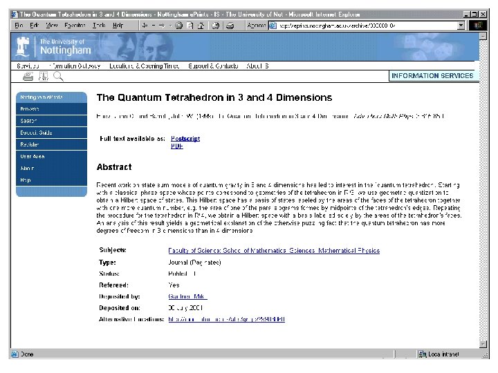 Nottingham eprints - record 