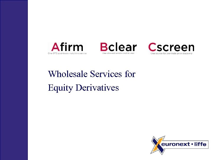 Wholesale Services for Equity Derivatives 