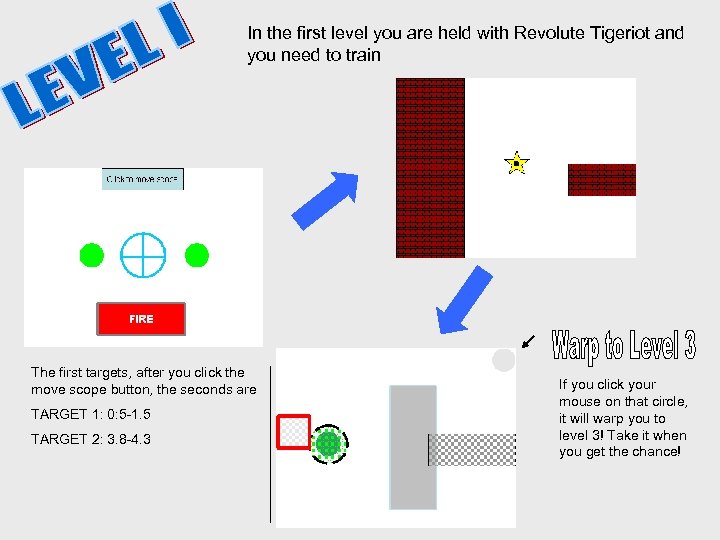 In the first level you are held with Revolute Tigeriot and you need to