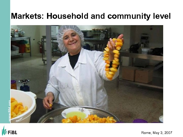 www. fibl. org Markets: Household and community level Rome, May 3, 2007 