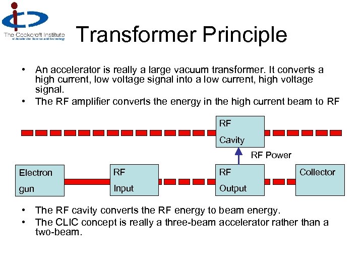 Transformer Principle • An accelerator is really a large vacuum transformer. It converts a