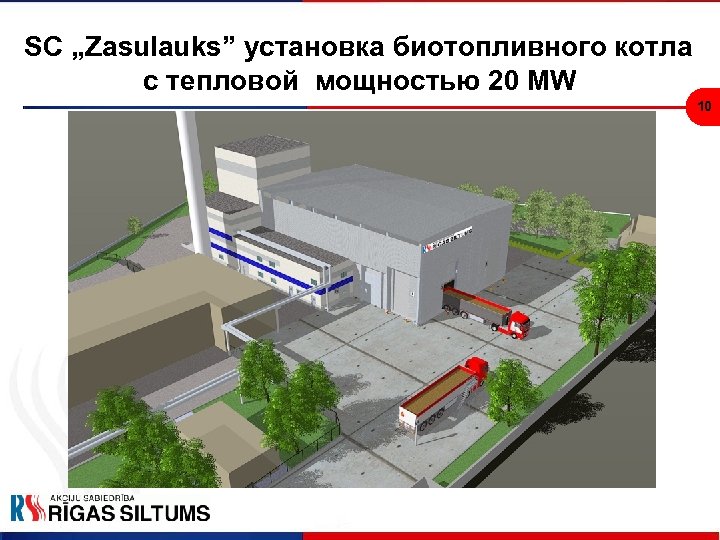 SC „Zasulauks” установка биотопливного котла с тепловой мощностью 20 MW 10 