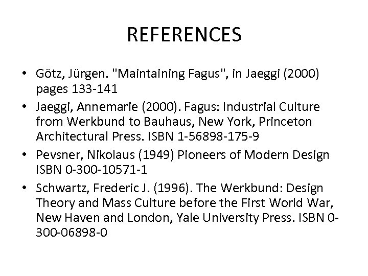 REFERENCES • Götz, Jürgen. 