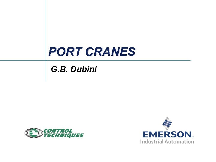 PORT CRANES G. B. Dubini 