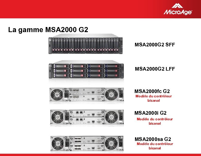 La gamme MSA 2000 G 2 MSA 2000 G 2 SFF MSA 2000 G