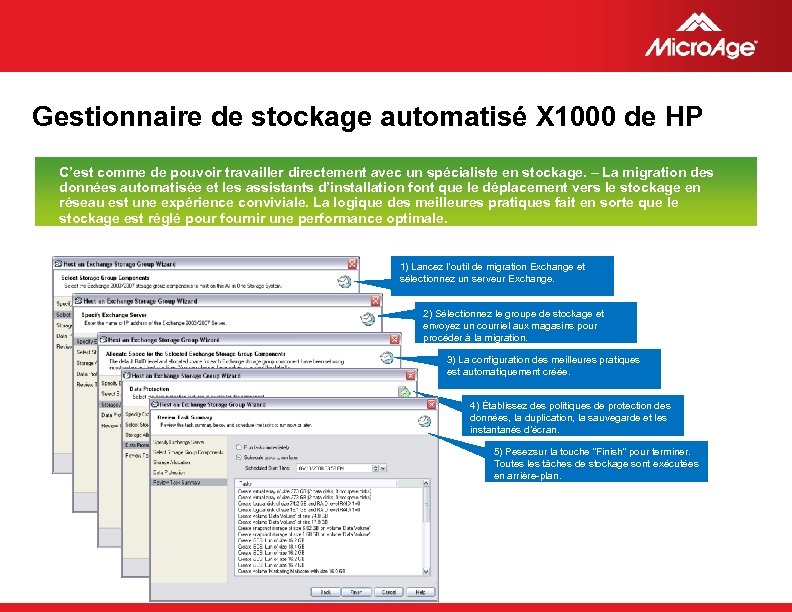 Gestionnaire de stockage automatisé X 1000 de HP C’est comme de pouvoir travailler directement