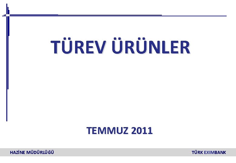  TÜREV ÜRÜNLER TEMMUZ 2011 HAZİNE MÜDÜRLÜĞÜ TÜRK EXIMBANK 0 