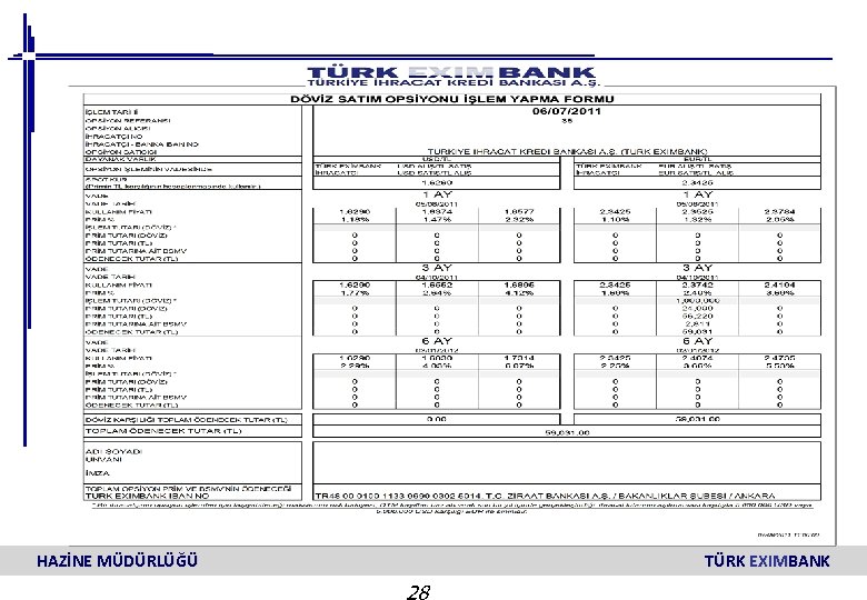HAZİNE MÜDÜRLÜĞÜ TÜRK EXIMBANK 28 