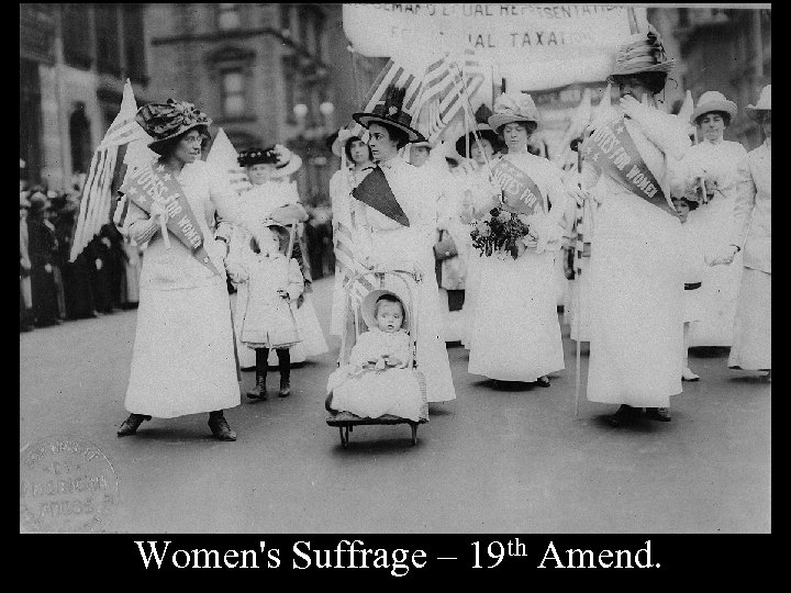 Women's Suffrage – 19 th Amend. 