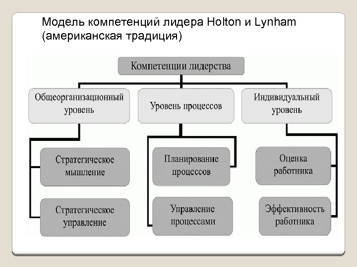 Модель компетенций лидера Holton и Lynham (американская традиция) 