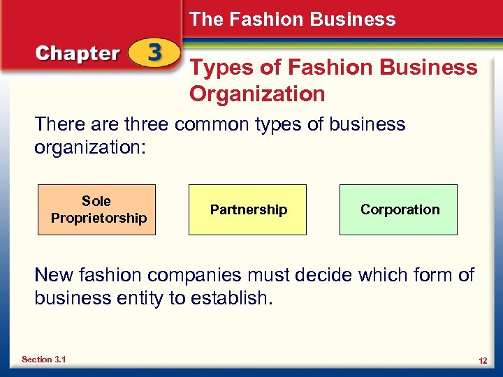 The Fashion Business Types of Fashion Business Organization There are three common types of