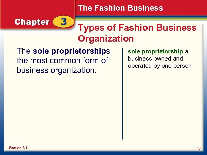 The Fashion Business Types of Fashion Business Organization The sole proprietorship is the most