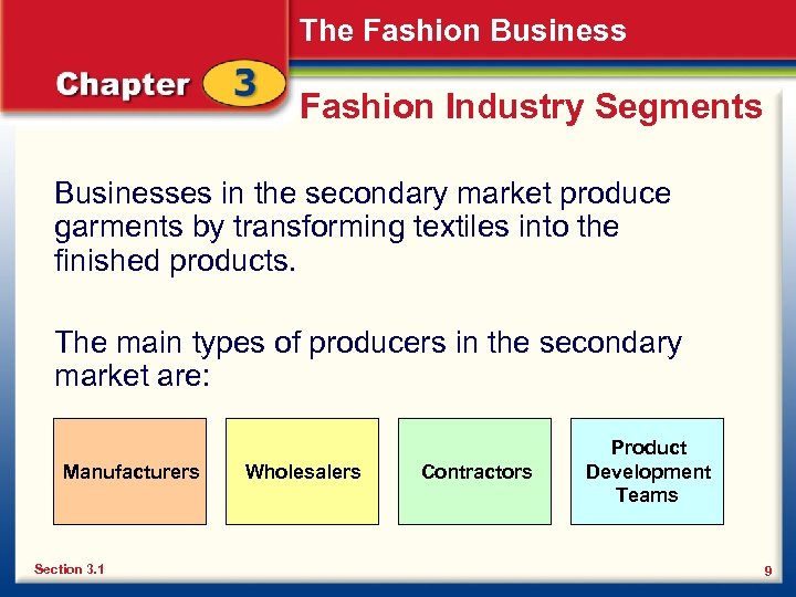 The Fashion Business Fashion Industry Segments Businesses in the secondary market produce garments by