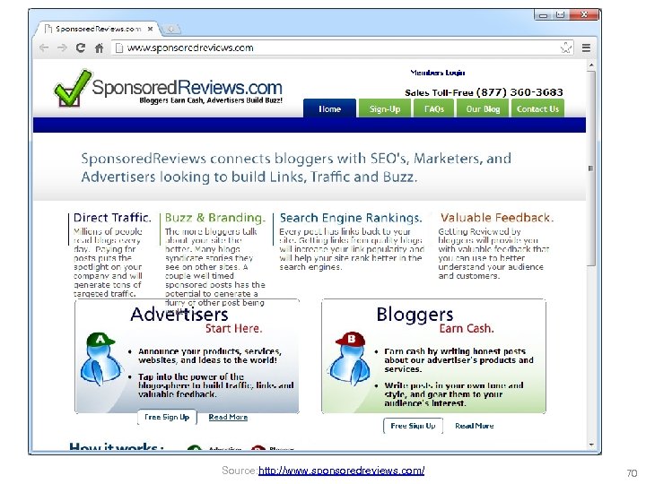 Source: http: //www. sponsoredreviews. com/ 70 