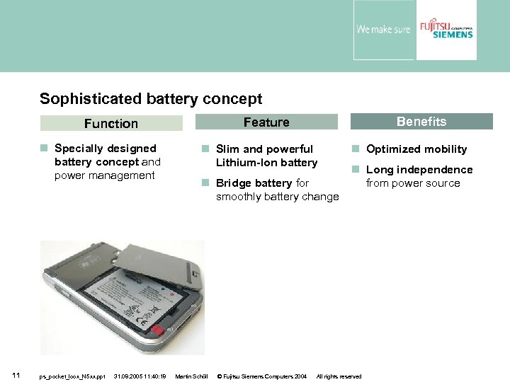 Sophisticated battery concept Specially designed battery concept and power management 11 ps_pocket_loox_N 5 xx.