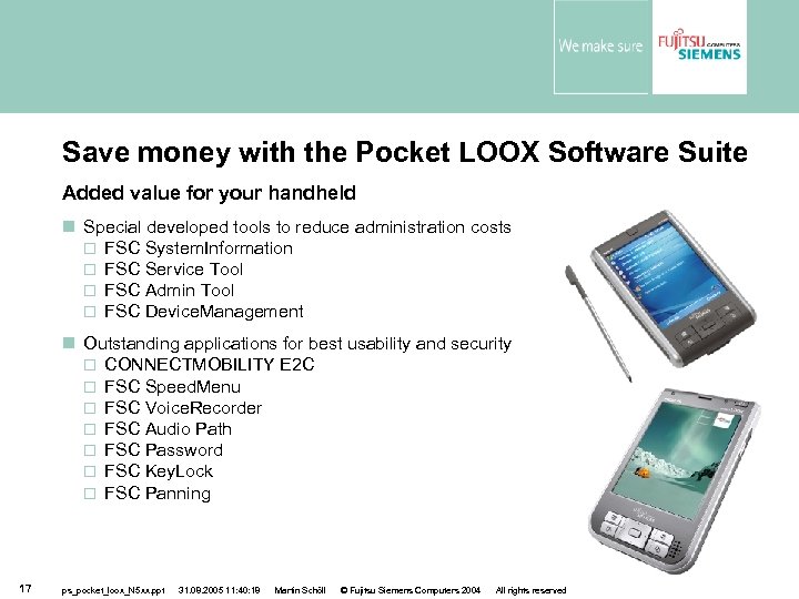 Save money with the Pocket LOOX Software Suite Added value for your handheld Special