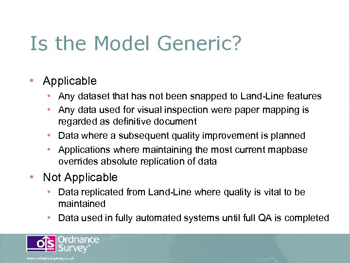 Is the Model Generic? • Applicable • Any dataset that has not been snapped