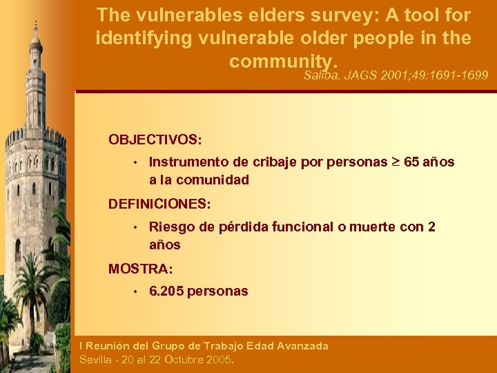 The vulnerables elders survey: A tool for identifying vulnerable older people in the community.