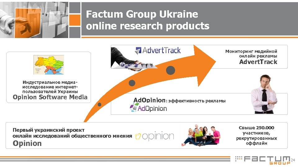 Factum Group Ukraine online research products Мониторинг медийной онлайн рекламы Advert. Track Индустриальное медиаисследование