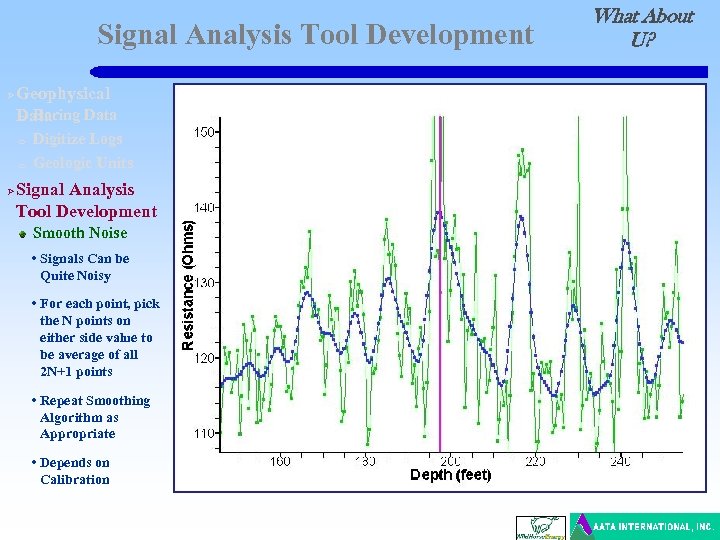 Signal Analysis Tool Development Ø Geophysical o Boring Data o o Ø Digitize Logs