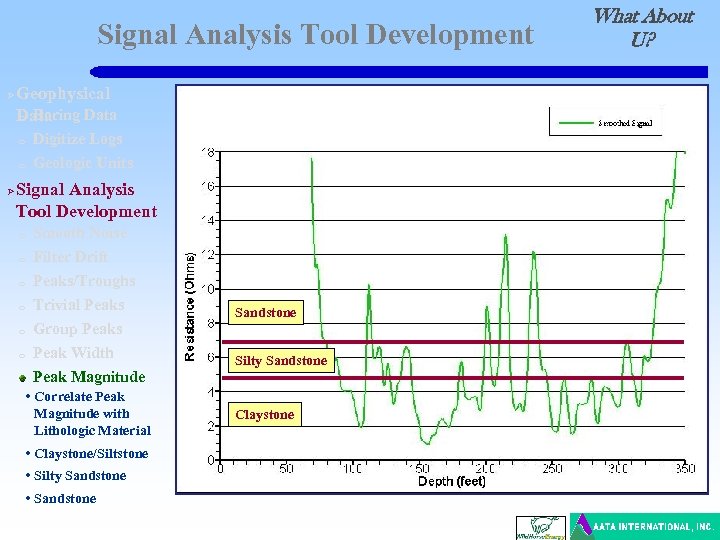 Signal Analysis Tool Development Ø Geophysical o Boring Data o o Ø Digitize Logs