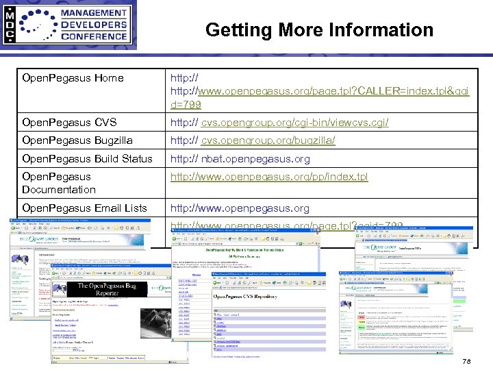 Getting More Information Open. Pegasus Home http: //www. openpegasus. org/page. tpl? CALLER=index. tpl&ggi d=799