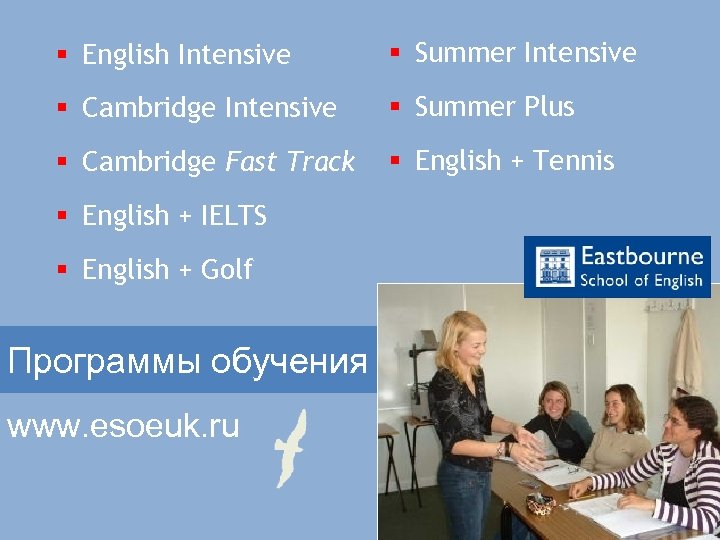 § English Intensive § Summer Intensive § Cambridge Intensive § Summer Plus § Cambridge