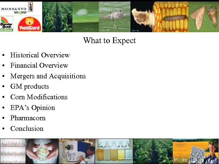 What to Expect • • Historical Overview Financial Overview Mergers and Acquisitions GM products