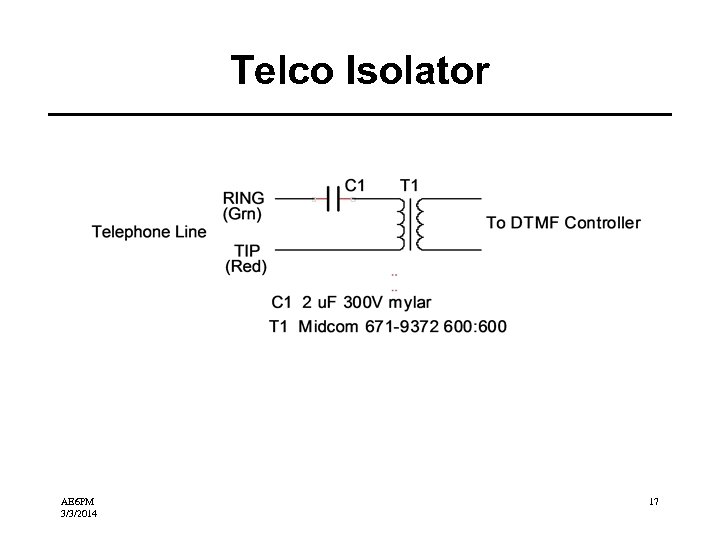 Telco Isolator AE 6 PM 3/3/2014 17 