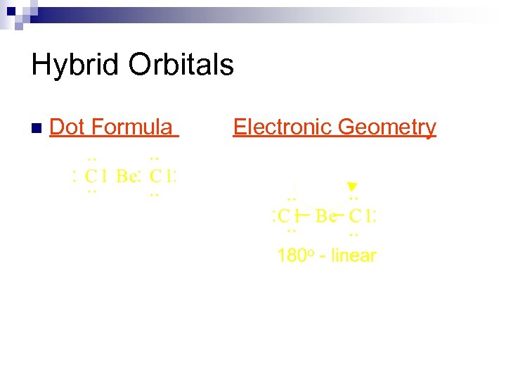 Hybrid Orbitals n Dot Formula Electronic Geometry 