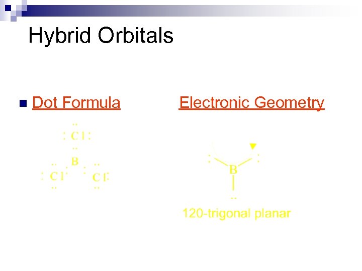 Hybrid Orbitals n Dot Formula Electronic Geometry 