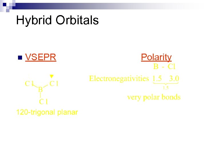Hybrid Orbitals n VSEPR Polarity 