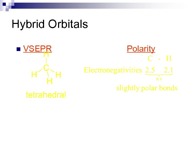 Hybrid Orbitals n VSEPR Polarity 