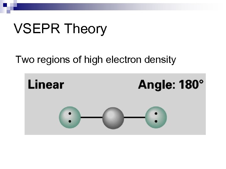 VSEPR Theory Two regions of high electron density 