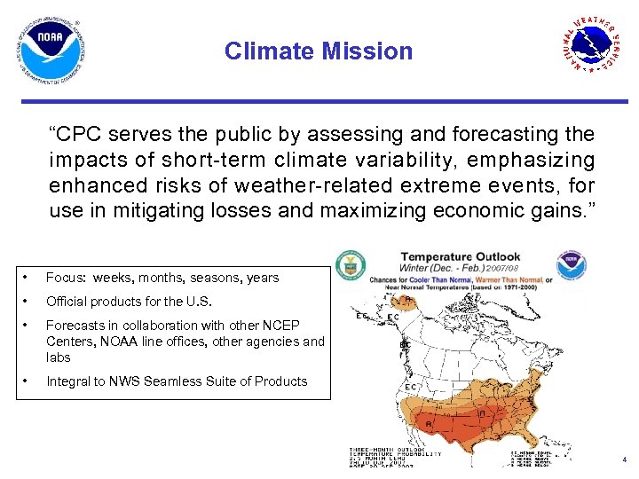 Climate Mission “CPC serves the public by assessing and forecasting the impacts of short-term