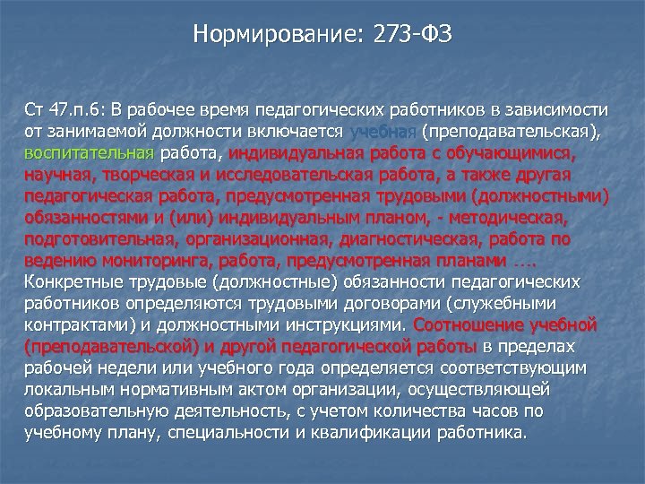 Рабочее время педагогического работника схема