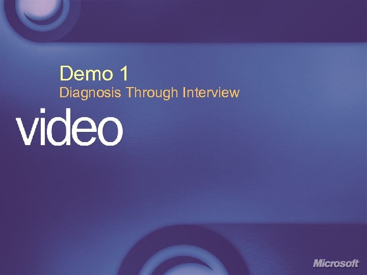 Demo 1 Diagnosis Through Interview 