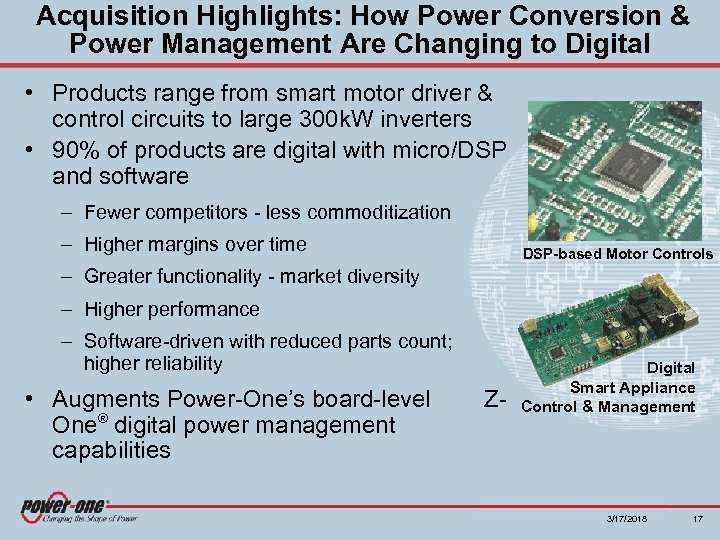Acquisition Highlights: How Power Conversion & Power Management Are Changing to Digital • Products