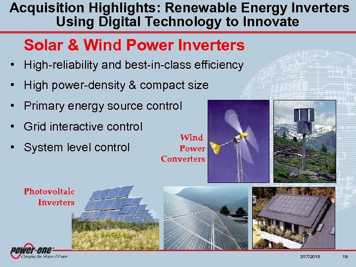 Acquisition Highlights: Renewable Energy Inverters Using Digital Technology to Innovate Solar & Wind Power