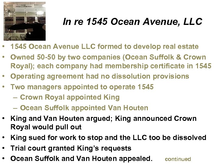 In re 1545 Ocean Avenue, LLC • 1545 Ocean Avenue LLC formed to develop