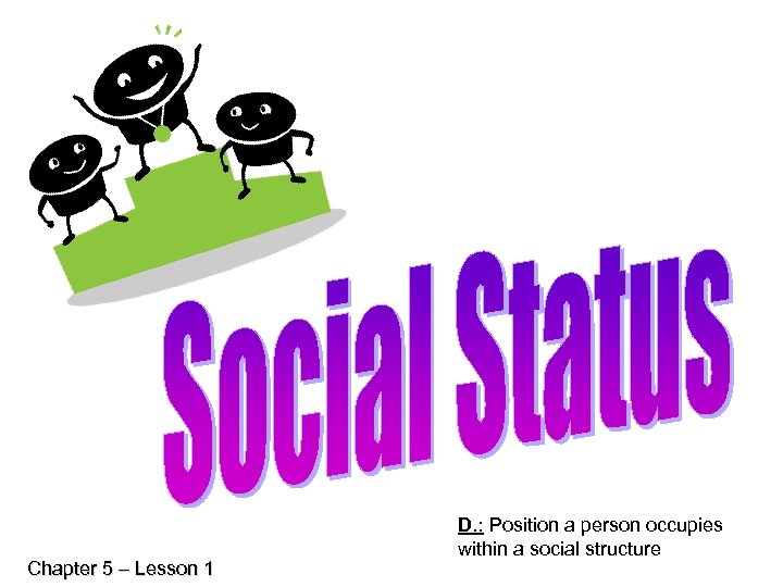 Chapter 5 – Lesson 1 D. : Position a person occupies within a social