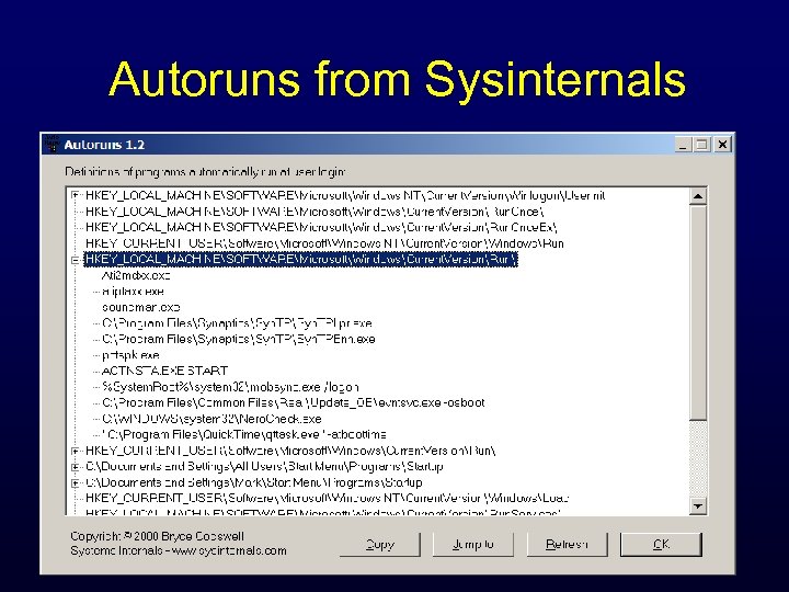 Autoruns from Sysinternals 