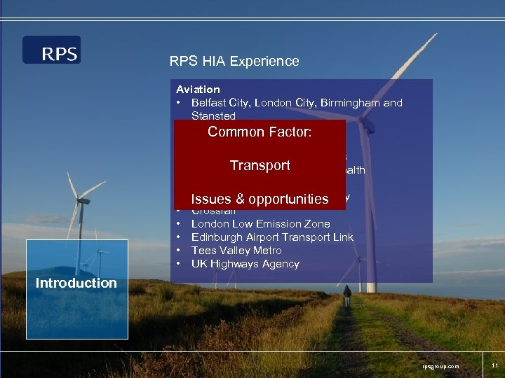 RPS HIA Experience Aviation • Belfast City, London City, Birmingham and Stansted Common Factor: