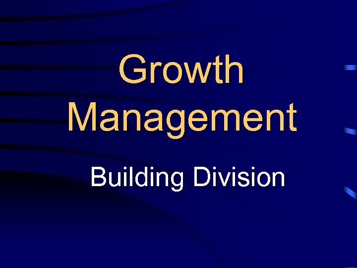 Growth Management Building Division 