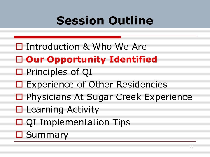 Session Outline o o o o Introduction & Who We Are Our Opportunity Identified