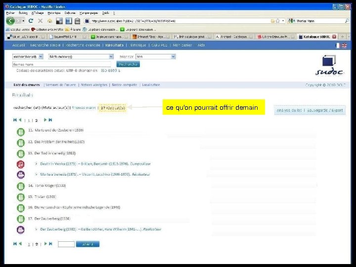 ce qu'on pourrait offrir demain 