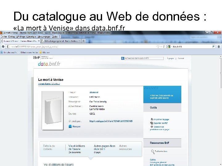 Du catalogue au Web de données : «La mort à Venise» dans data. bnf.