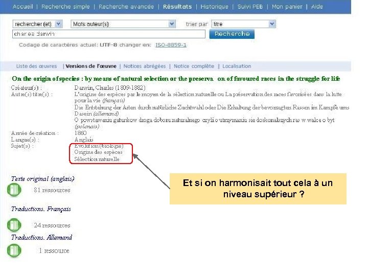Et si on harmonisait tout cela à un niveau supérieur ? 