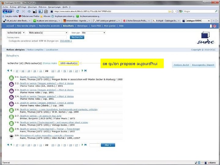 ce qu'on propose aujourd'hui 
