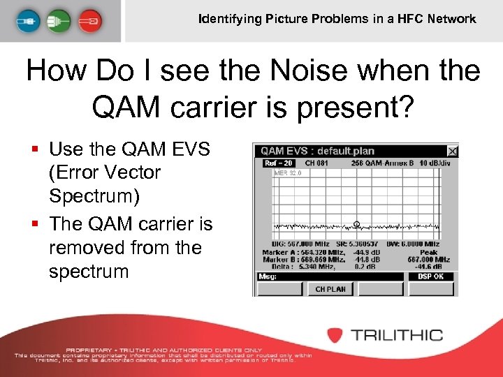 Identifying Picture Problems in a HFC Network How Do I see the Noise when